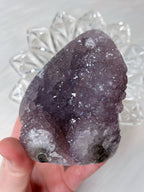 Gemmy Lavender Amethyst Cut Base, Natural Raw Amethyst Freeform