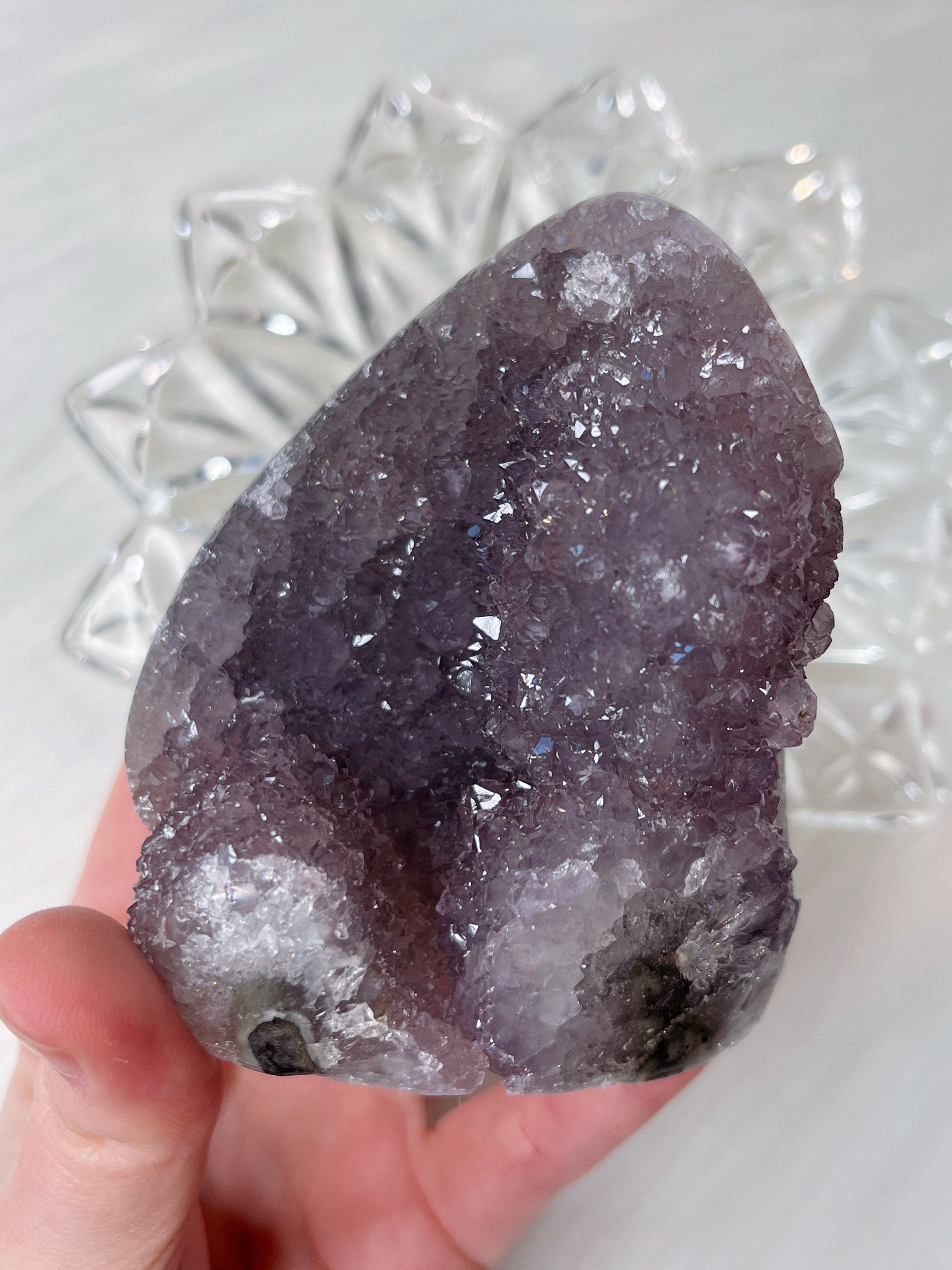 Gemmy Lavender Amethyst Cut Base, Natural Raw Amethyst Freeform