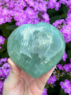 Large Green Moonstone (Garnierite) Crystal Heart