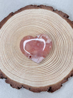 Pink Carnelian Flower Agate Heart