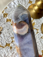 Pastel Ocean Jasper Tower, Lavender Orbicular Ocean Jasper Crystal Point
