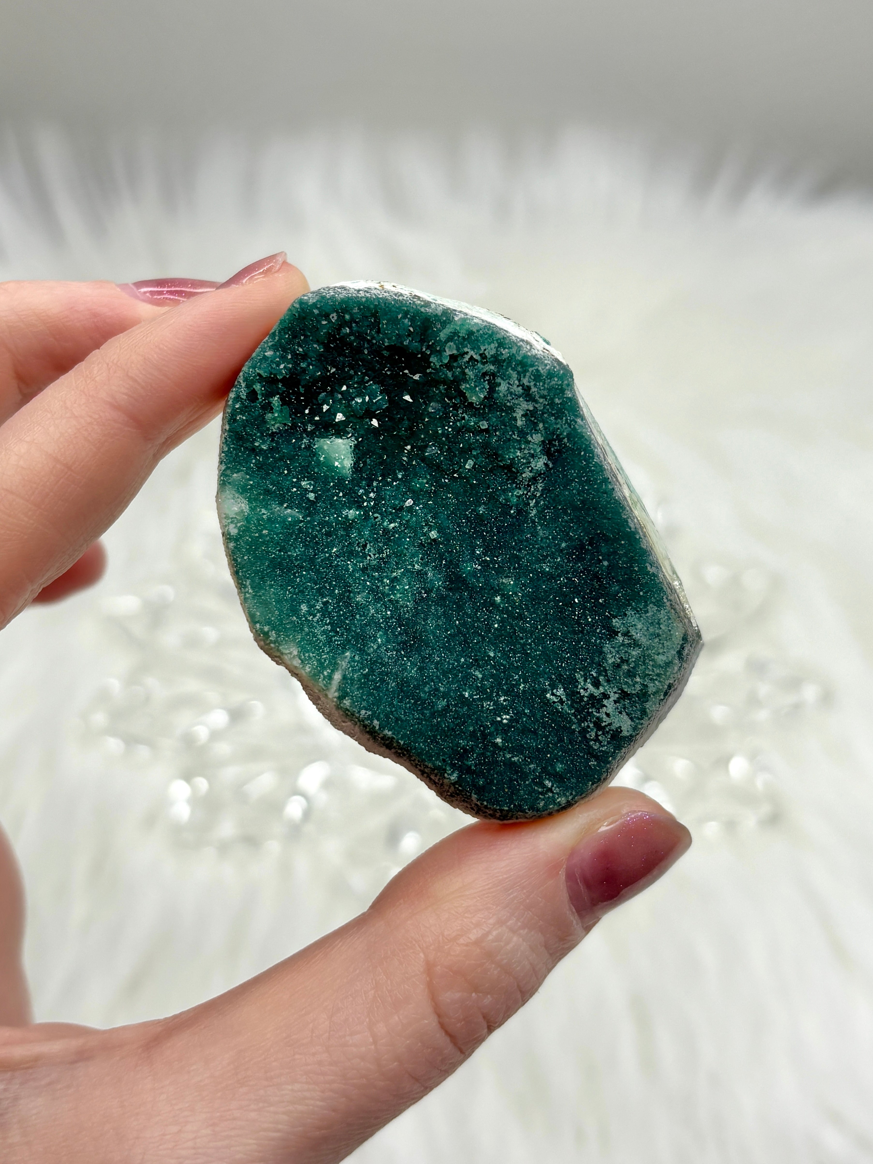 Green Sugar Apophyllite Crystal, Raw Natural Marshy Apophyllite Matrix, Mineral Specimen Collectable