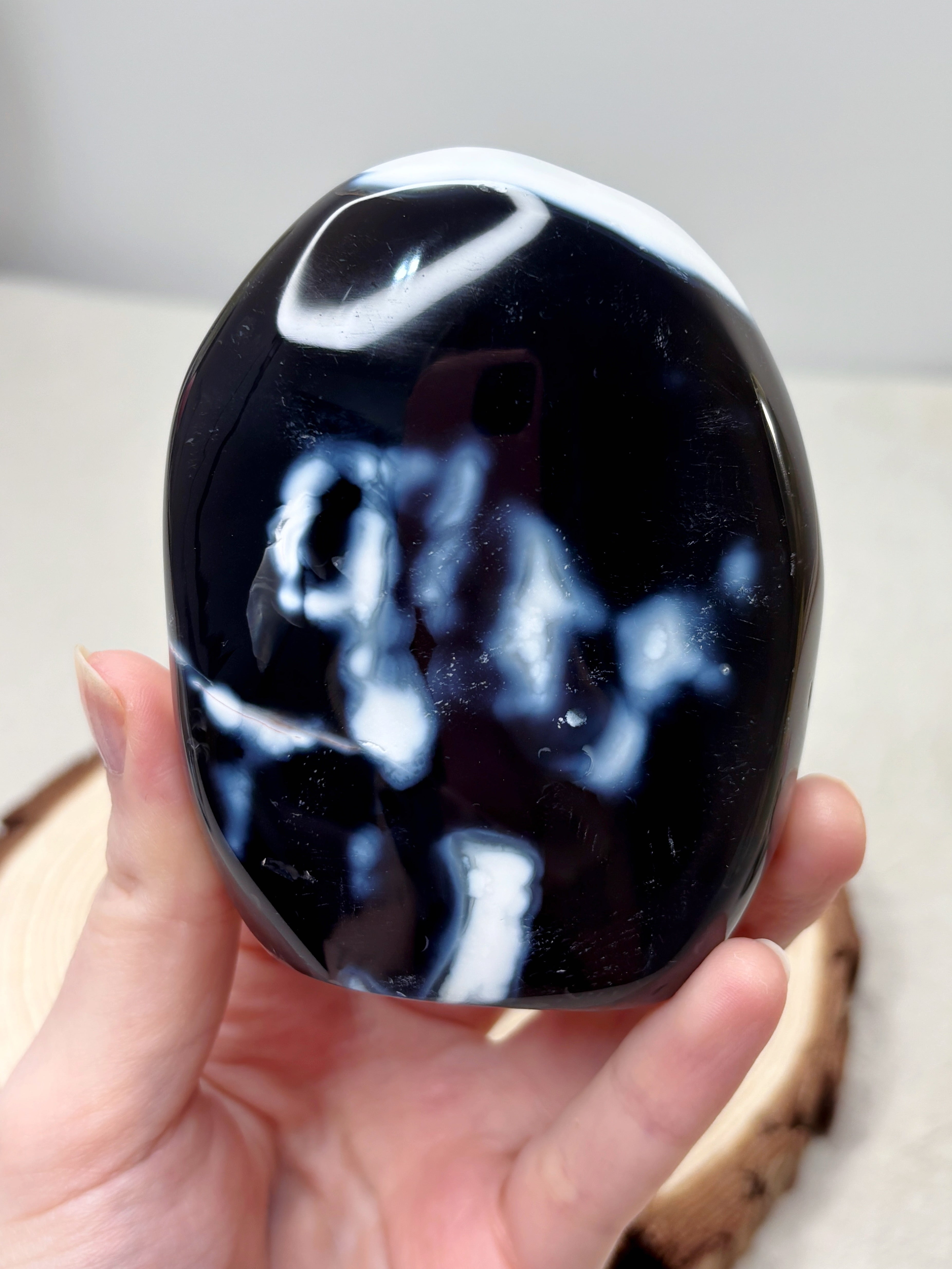Orca Agate Crystal Freeform