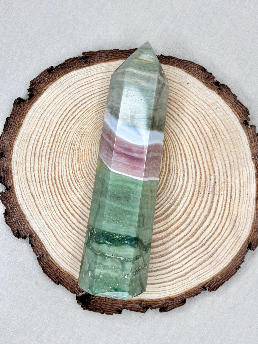 Large Pastel Ocean Jasper Tower