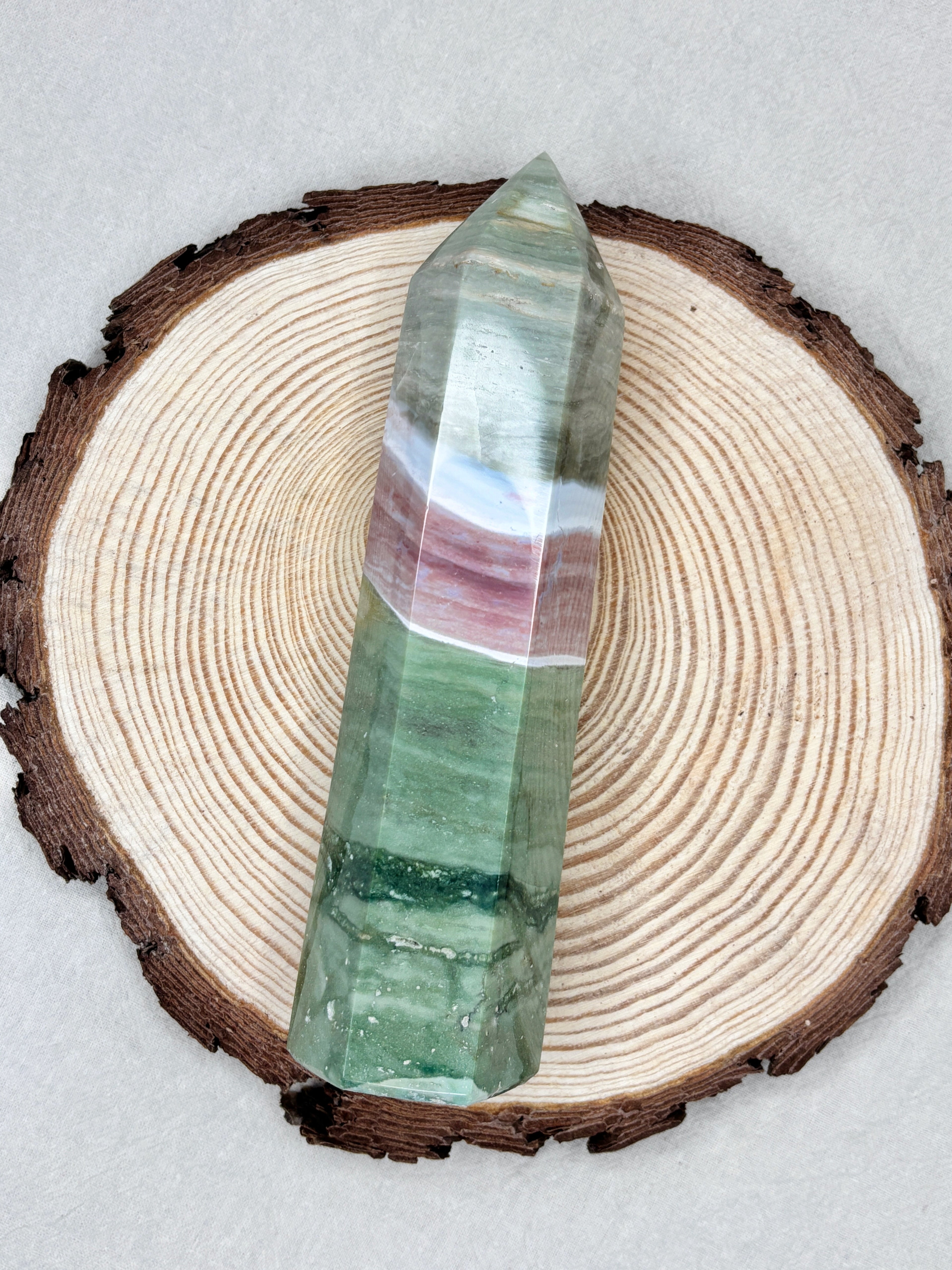 Large Pastel Ocean Jasper Tower