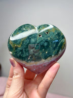 Pink Ocean Jasper Heart