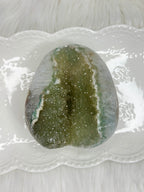 Green Amethyst Crystal with Quartz Matrix, Raw Rainbow Amethyst