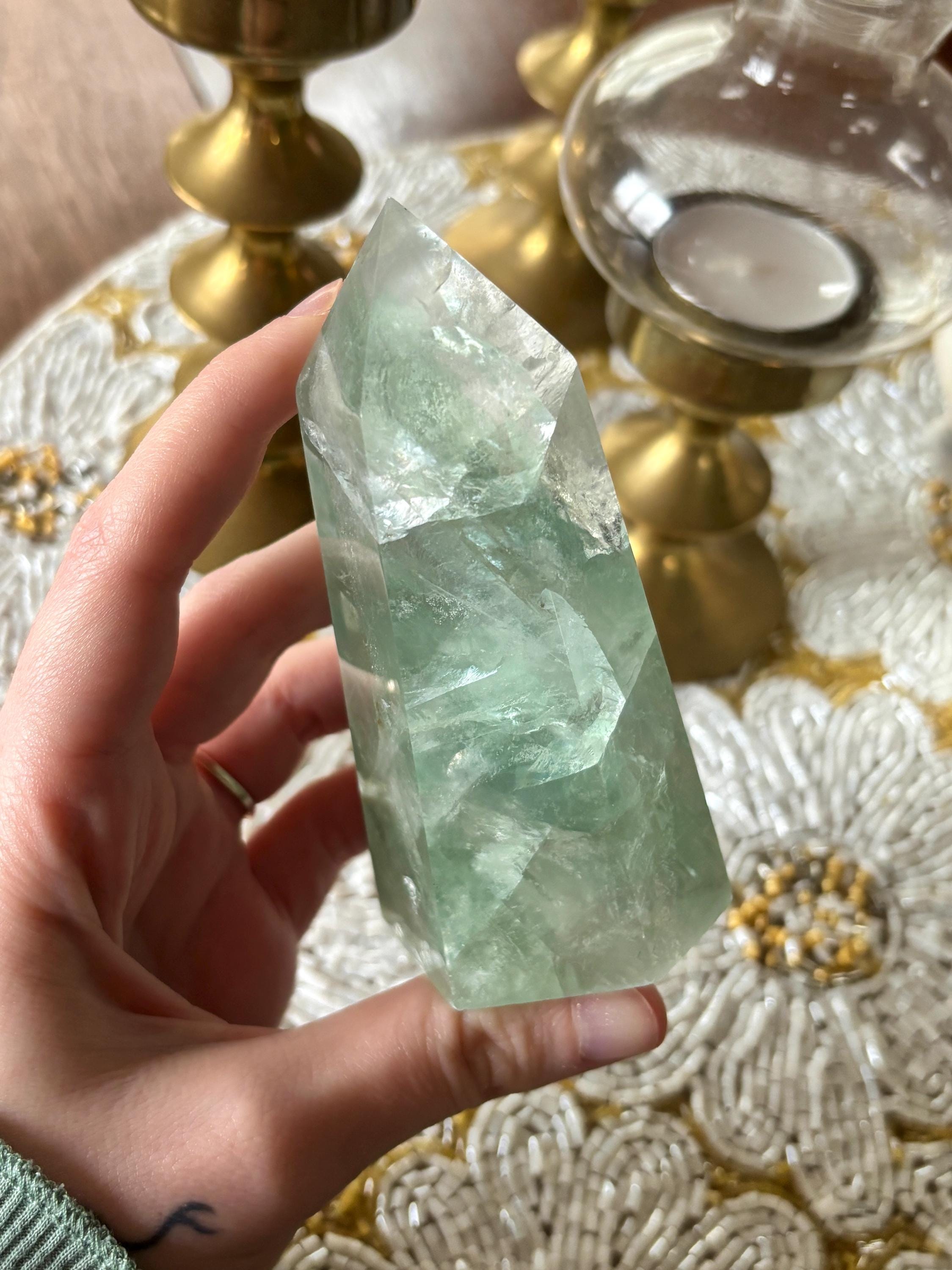 Chunky Green Fluorite Tower