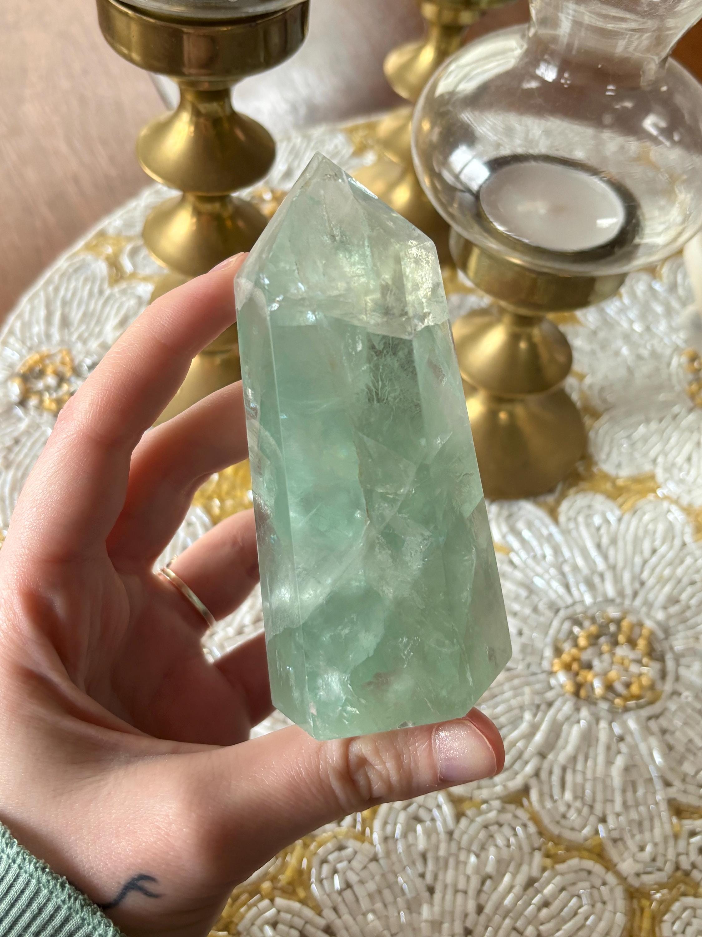 Chunky Green Fluorite Tower