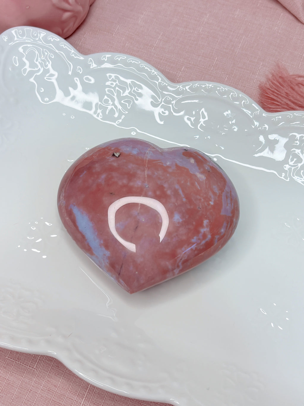 Pink Ocean Jasper Heart