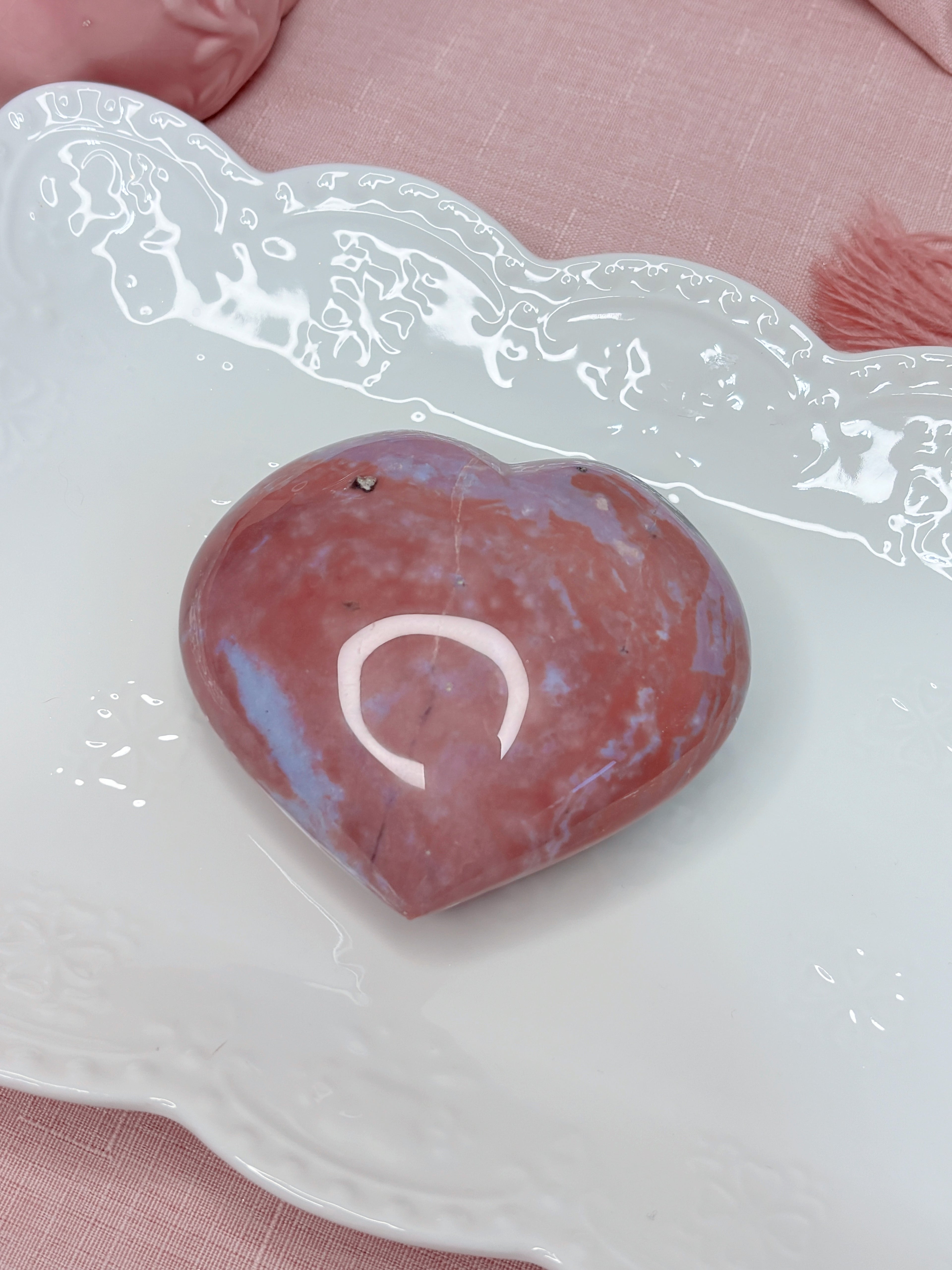 Pink Ocean Jasper Heart