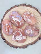 Peach Carnelian Flower Agate Palmstone