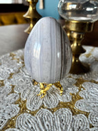Large Blue Ocean Jasper Egg, Sea Jasper Crystal Carving