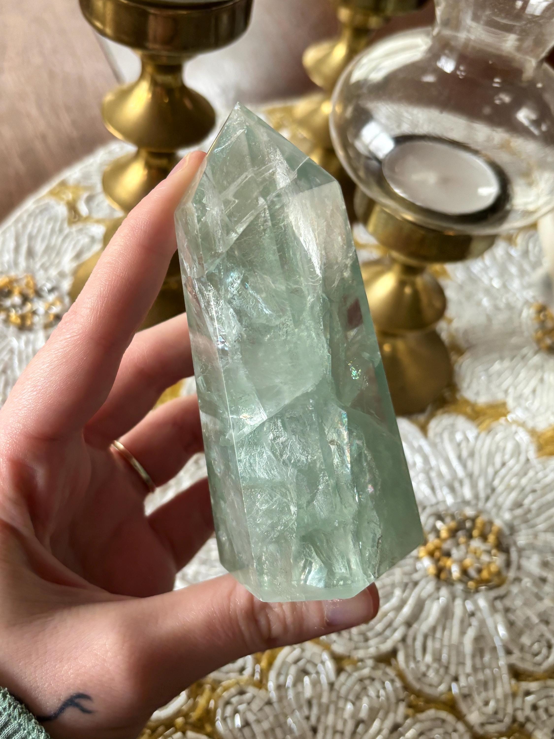 Chunky Green Fluorite Tower