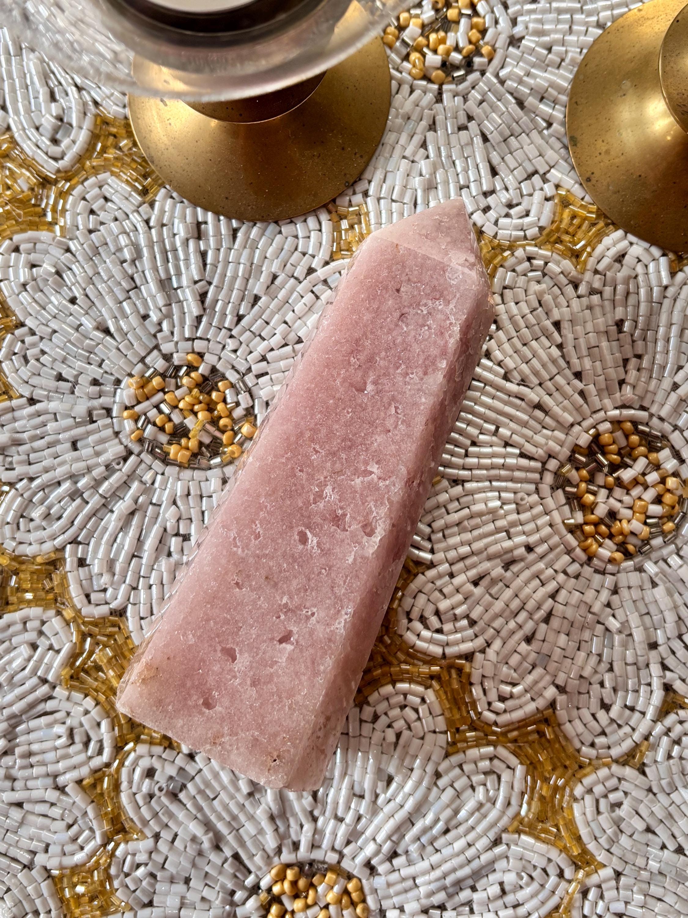 Large Pink Amethyst Tower, Natural Pink Amethyst Crystal Obelisk Point