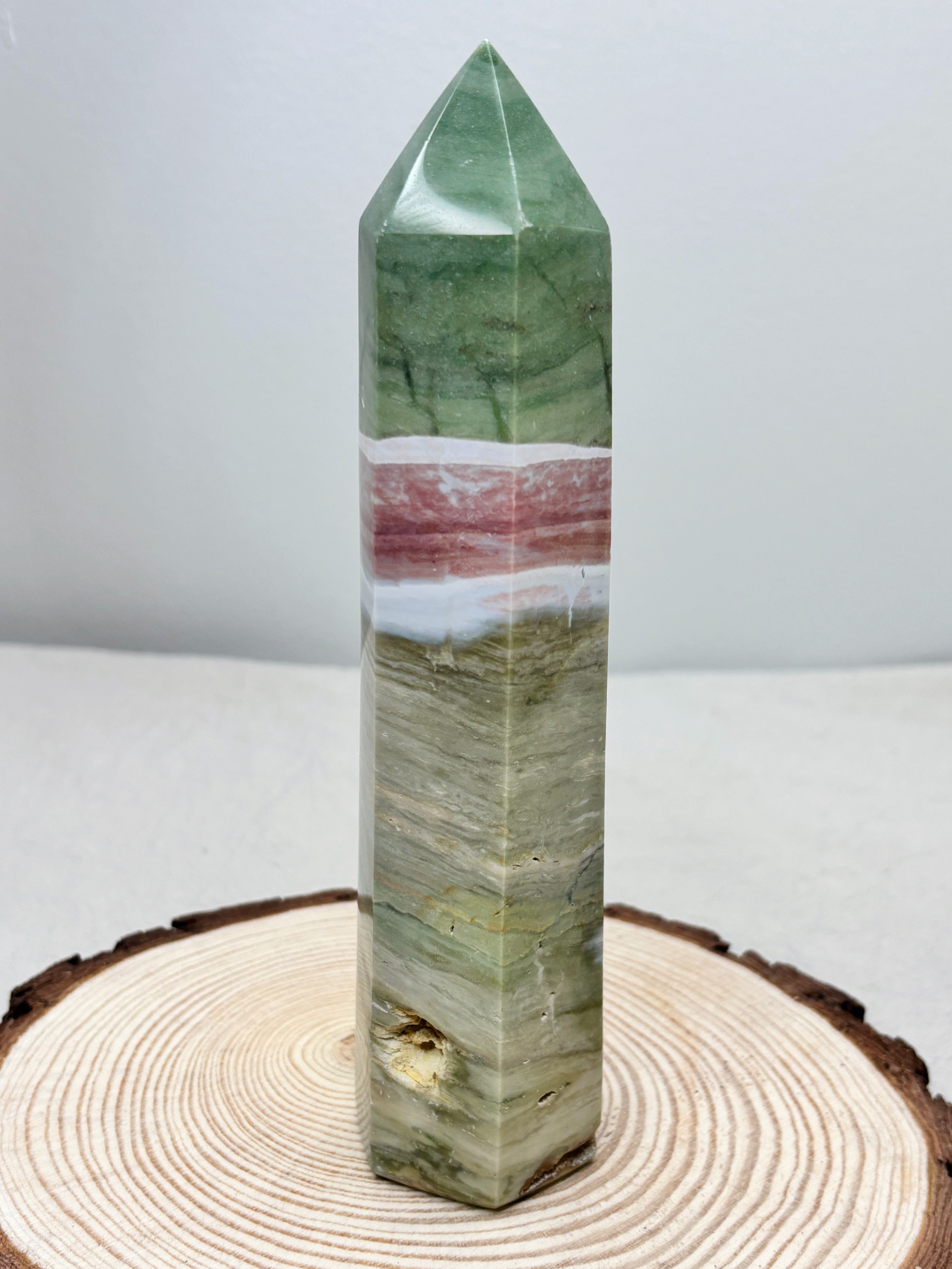 Large Pastel Ocean Jasper Tower
