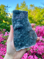 Raw Green Amethyst Slab, "Rainbow" Galaxy Amethyst Crystal