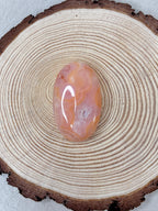 Peach Carnelian Flower Agate Palmstone