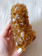 Large Raw Honey Calcite Crystal, Natural Yellow-Orange Calcite Specimen