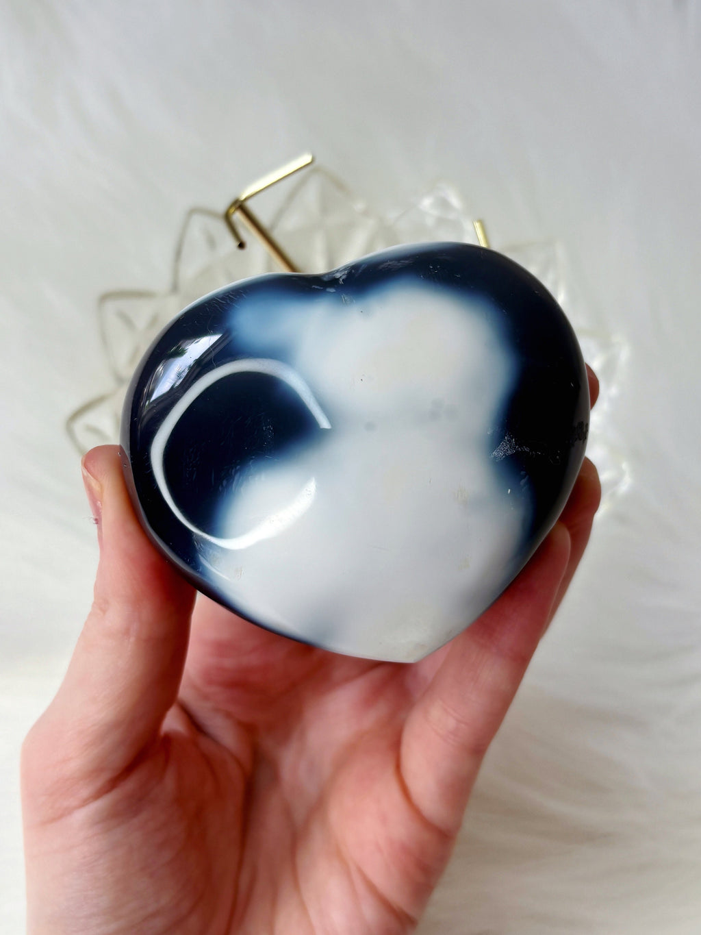 Orca Agate Crystal Heart