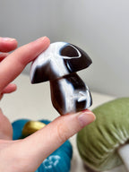 Orca Agate Mushroom Crystal, Hand Carved Natural Gemstone Mushroom