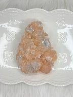 Peach Stilbite with Diamond Apophyllite, Raw Mineral Specimen