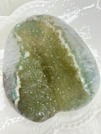 Green Amethyst Crystal with Quartz Matrix, Raw Rainbow Amethyst