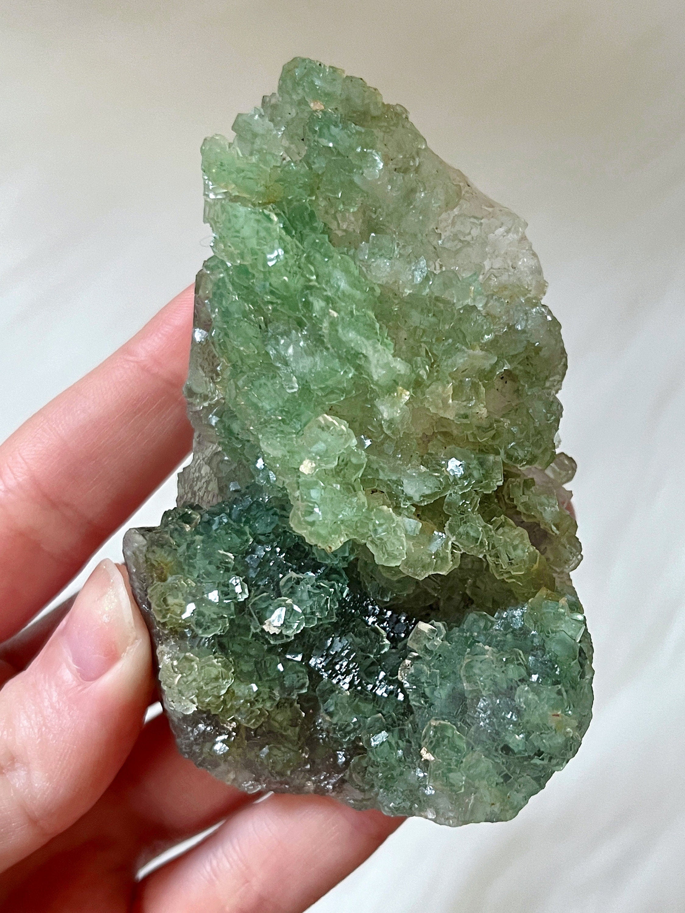 Botryoidal Green Fluorite, Natural Raw Green Fluorite Crystal Cluster/Mineral Specimen