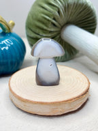 Orca Agate Mushroom Crystal, Hand Carved Natural Gemstone Mushroom