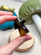 Small Orca Agate Mushroom, Hand Carved Gemstone Mushroom