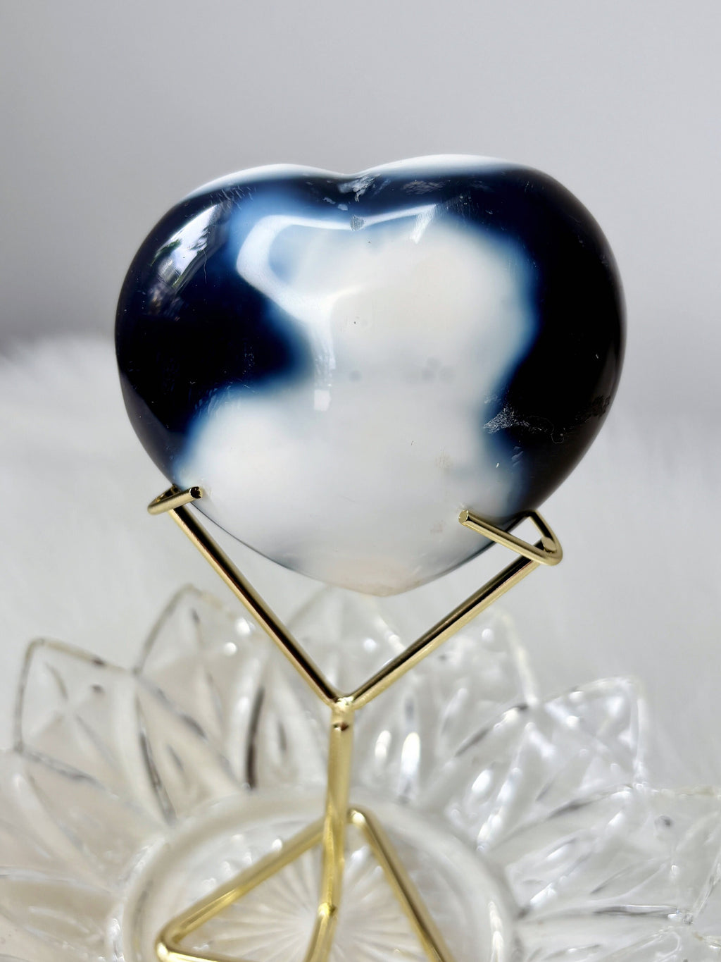 Orca Agate Crystal Heart