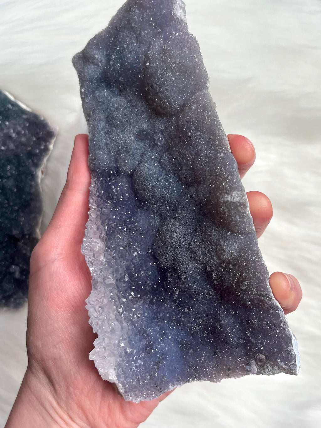 Raw Lavender Amethyst Slab, Purple-Blue "Rainbow" Galaxy Amethyst Crystal