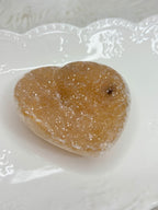 Yellow Amethyst Heart, Raw Rainbow Sugar Amethyst Crystal