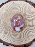 Pink Carnelian Flower Agate Palmstone