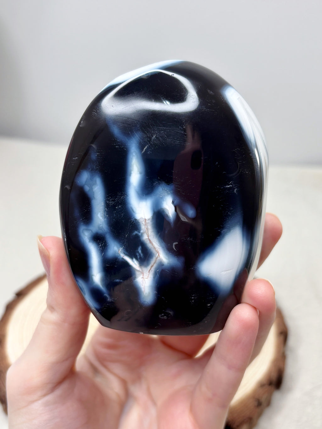 Orca Agate Crystal Freeform