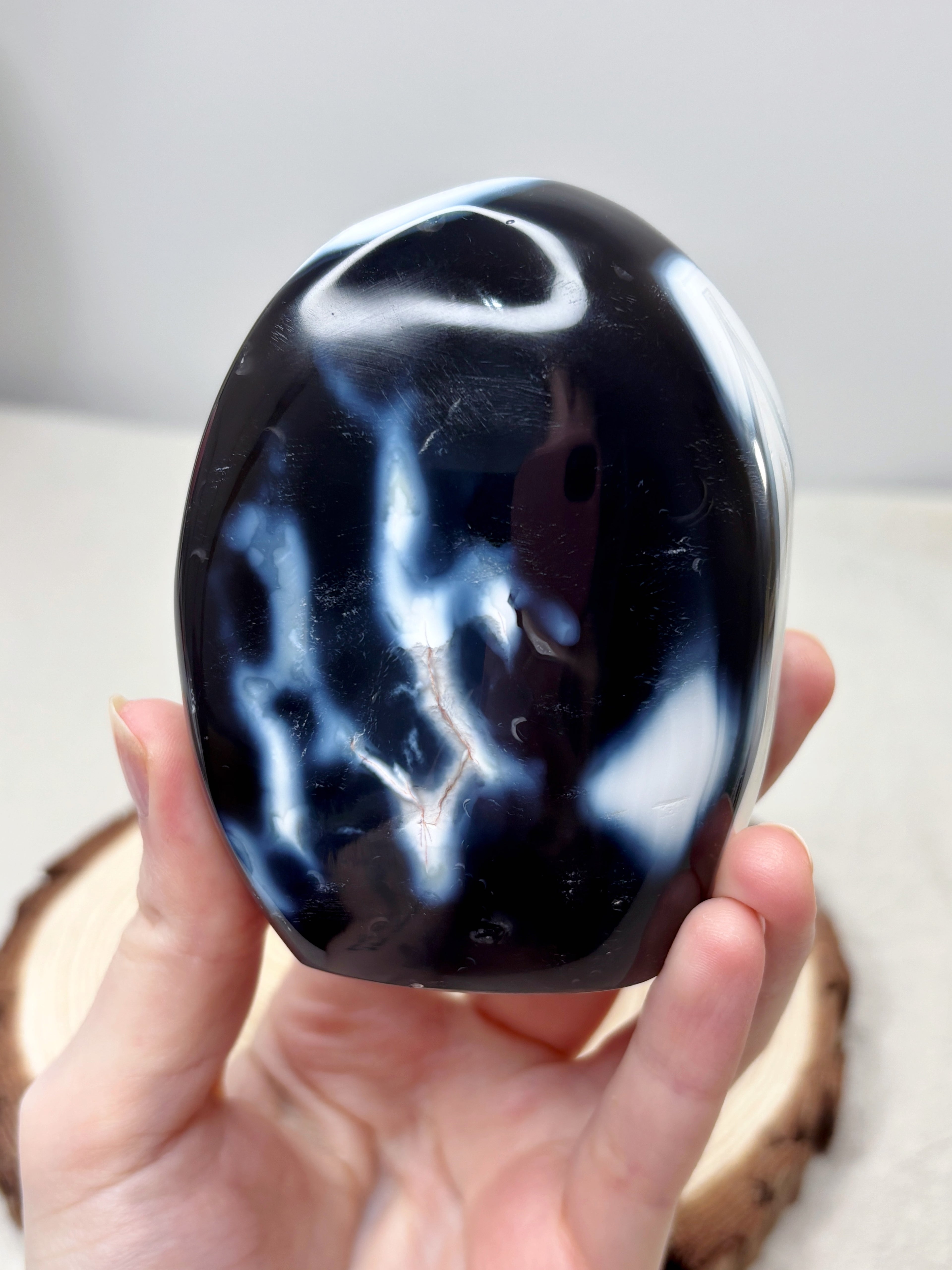 Orca Agate Crystal Freeform