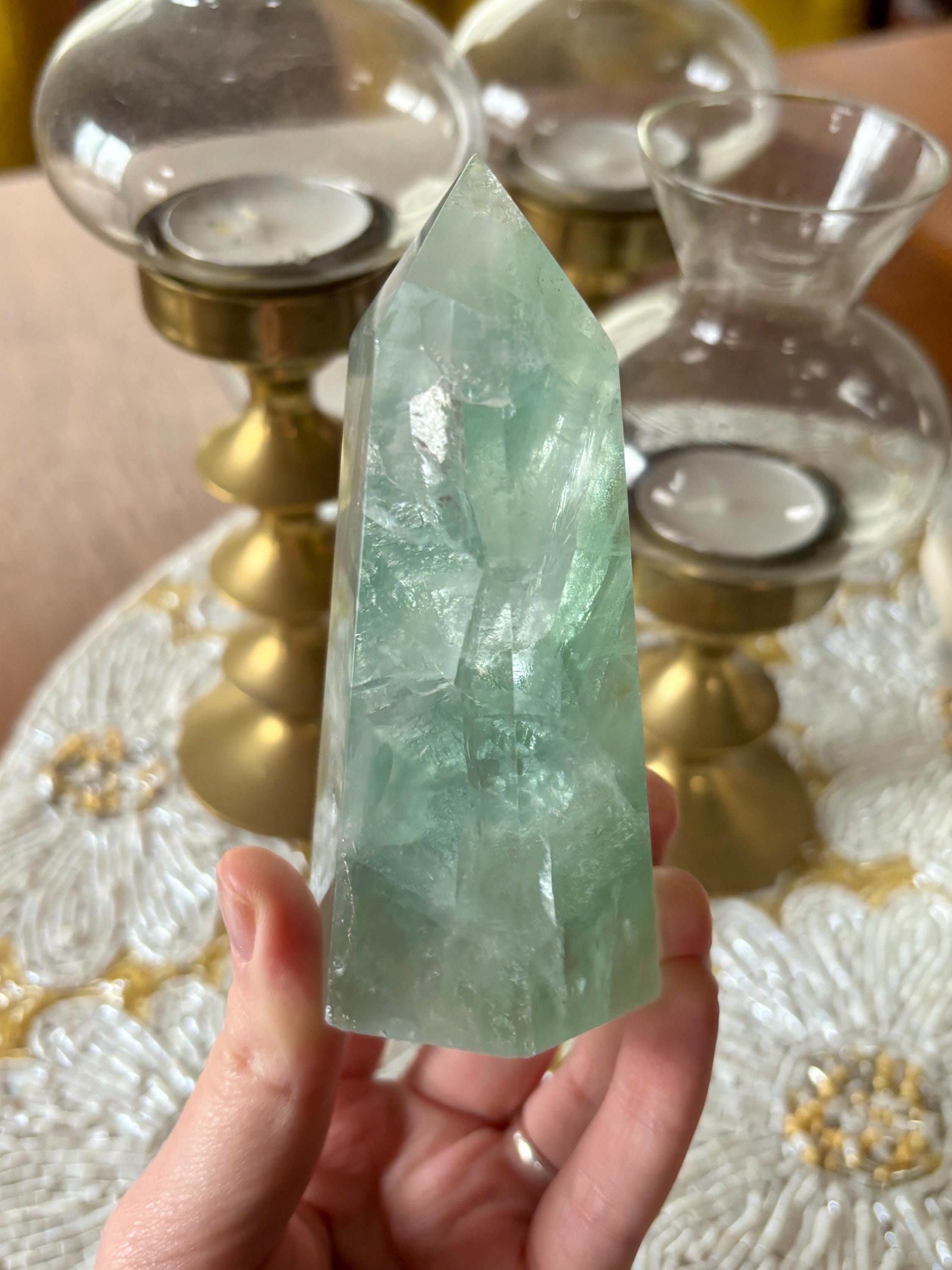 Chunky Green Fluorite Tower
