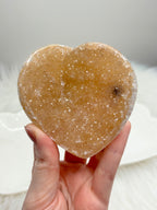 Yellow Amethyst Heart, Raw Rainbow Sugar Amethyst Crystal