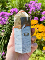 Large Ocean Jasper Tower • Blue Ocean Jasper • Pastel Rainbow Ocean Jasper • Polished Sea Jasper Point