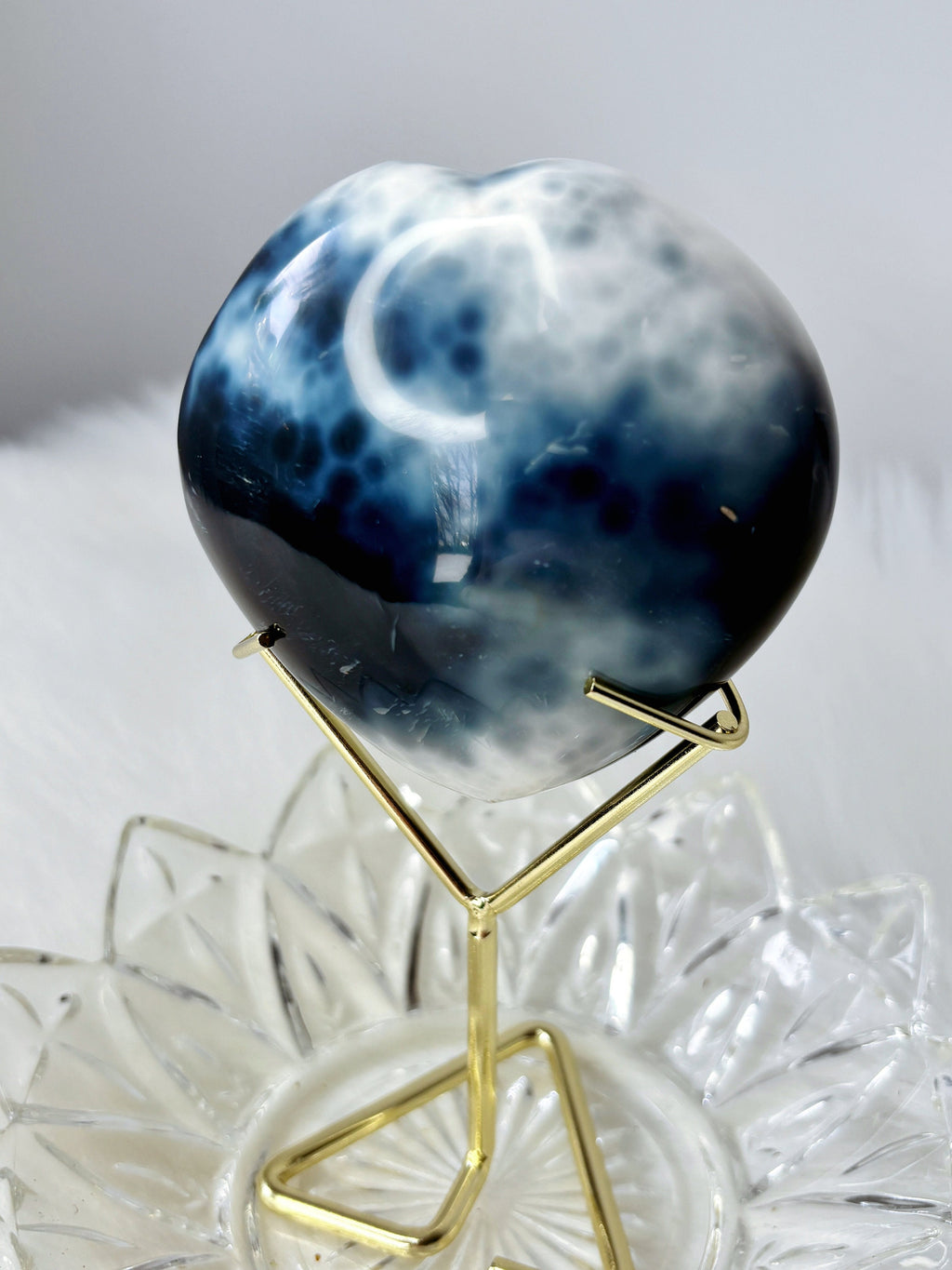 Orca Agate Crystal Heart