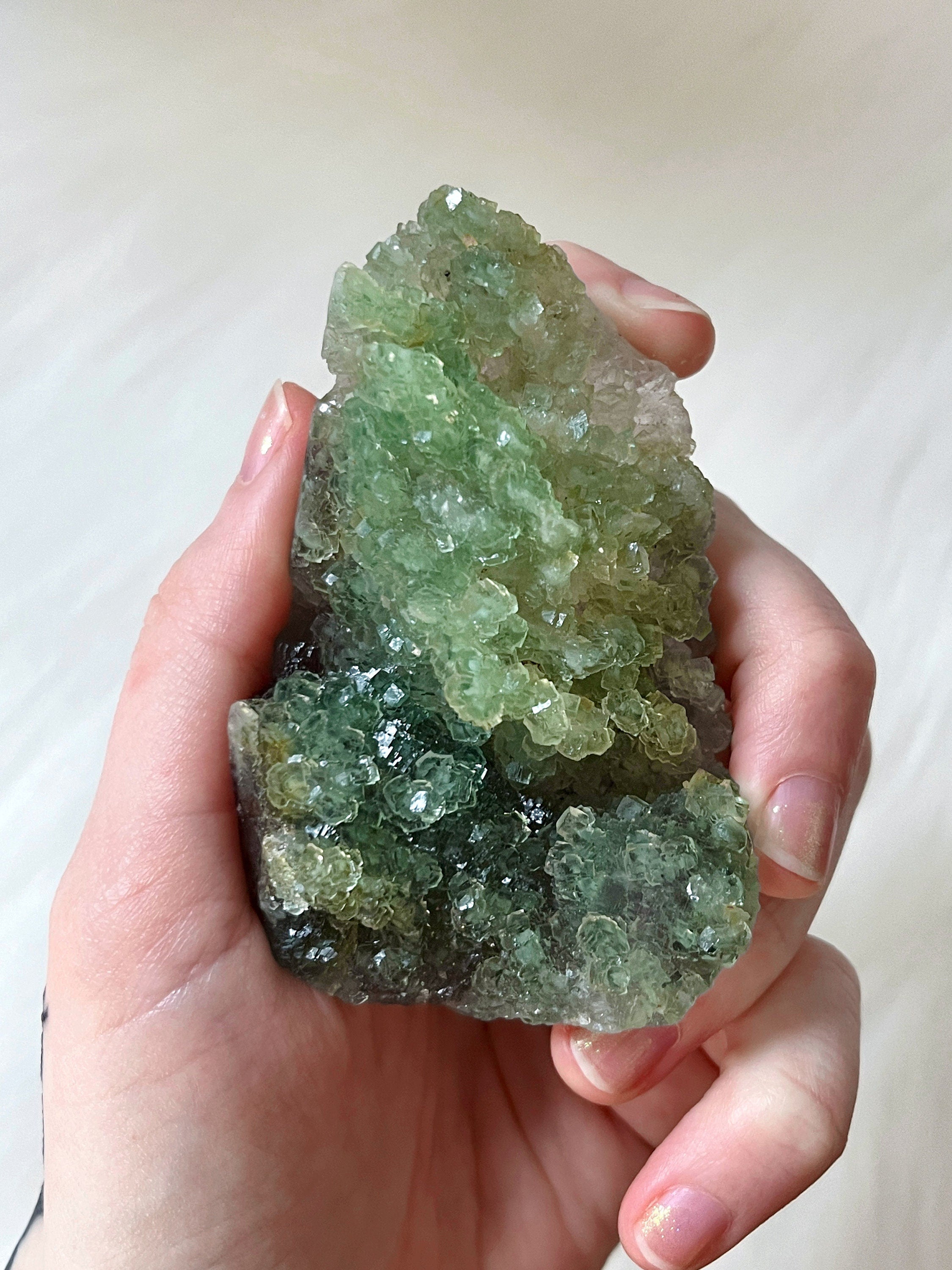 Botryoidal Green Fluorite, Natural Raw Green Fluorite Crystal Cluster/Mineral Specimen