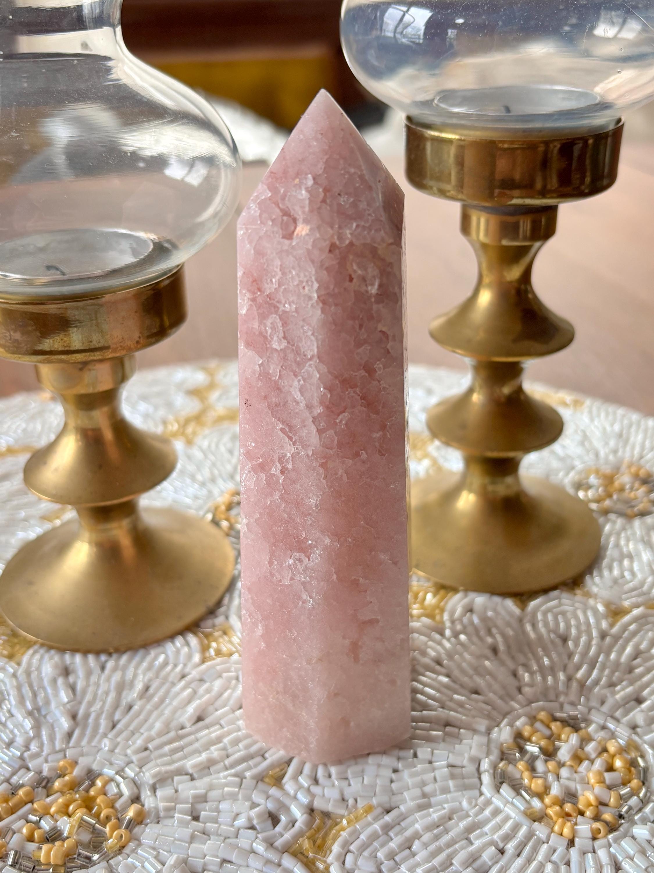 Large Pink Amethyst Tower, Natural Pink Amethyst Crystal Obelisk Point