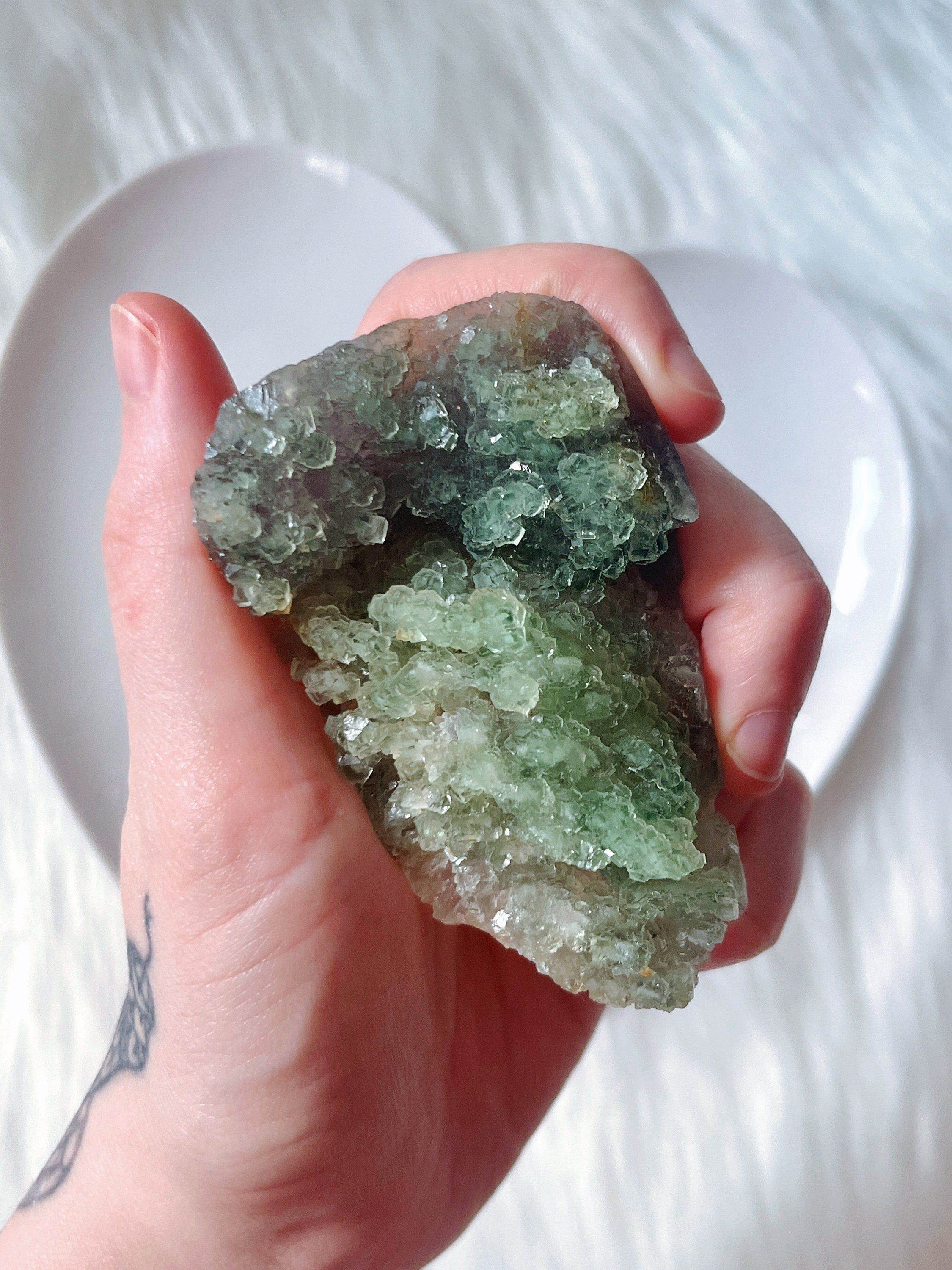 Botryoidal Green Fluorite, Natural Raw Green Fluorite Crystal Cluster/Mineral Specimen