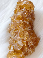 Large Raw Honey Calcite Crystal, Natural Yellow-Orange Calcite Specimen