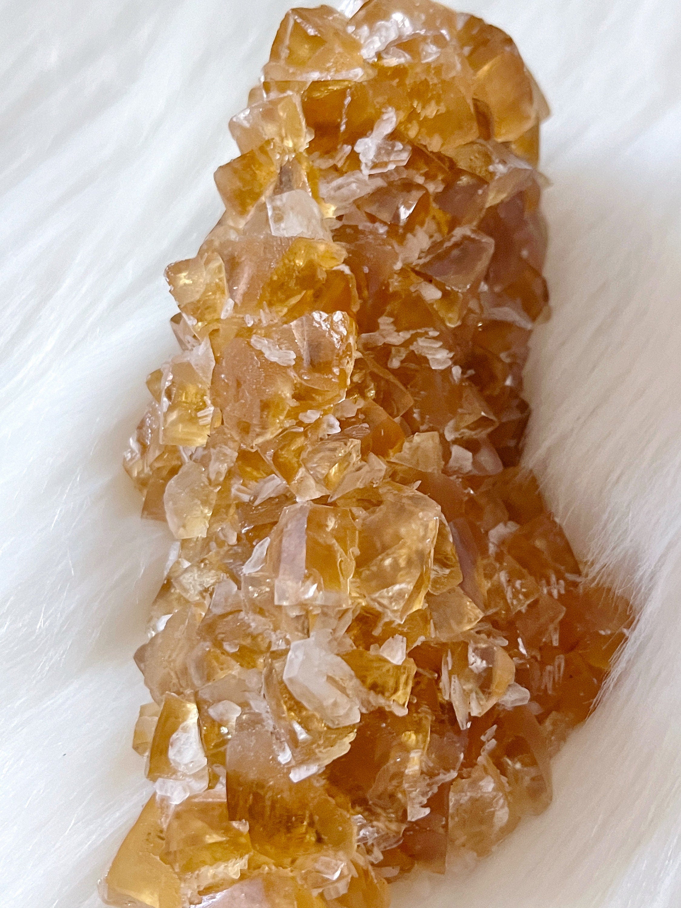 Large Raw Honey Calcite Crystal, Natural Yellow-Orange Calcite Specimen