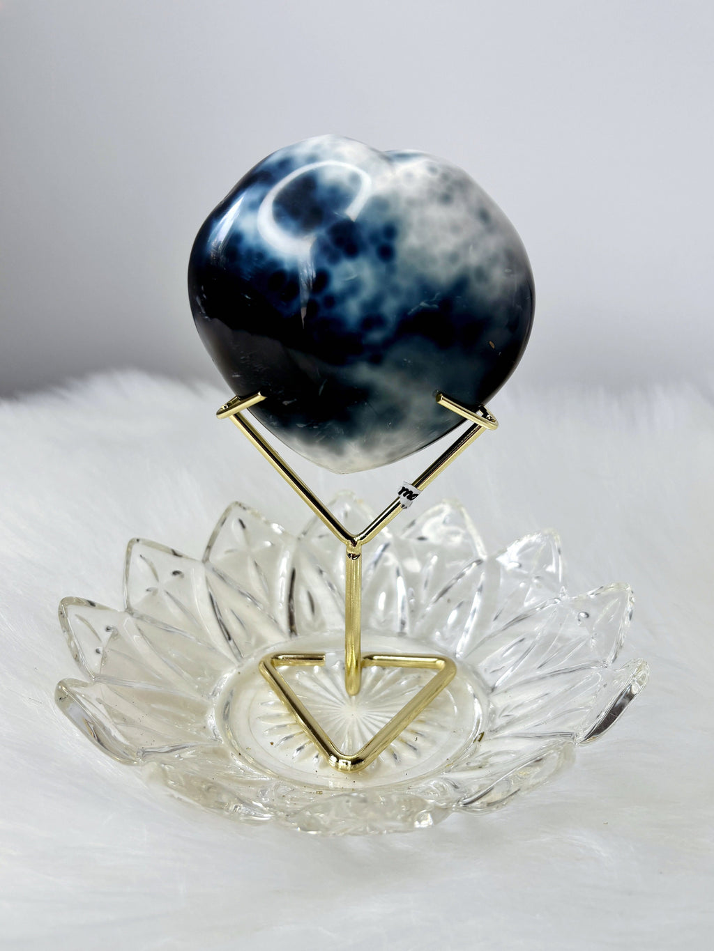 Orca Agate Crystal Heart