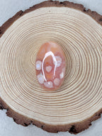 Peach Carnelian Flower Agate Palmstone