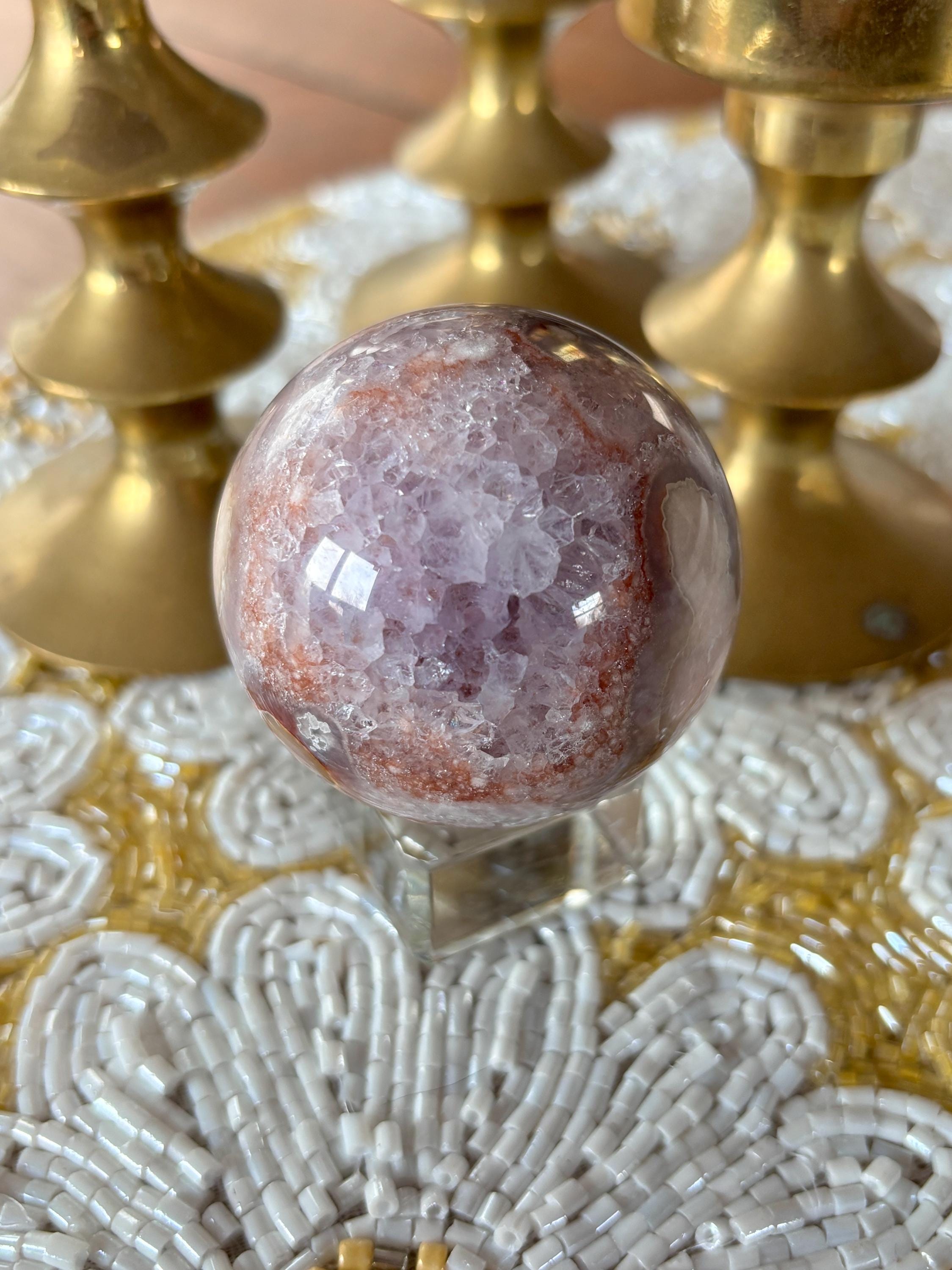 Pink Amethyst Flower Agate Sphere