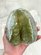 Green Amethyst Crystal with Quartz Matrix, Raw Rainbow Amethyst