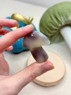 Orca Agate Mushroom Crystal, Hand Carved Natural Gemstone Mushroom